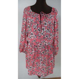 JUICY COUTOUR DRESS PEACHY PINK BLACK FLORAL NWOT